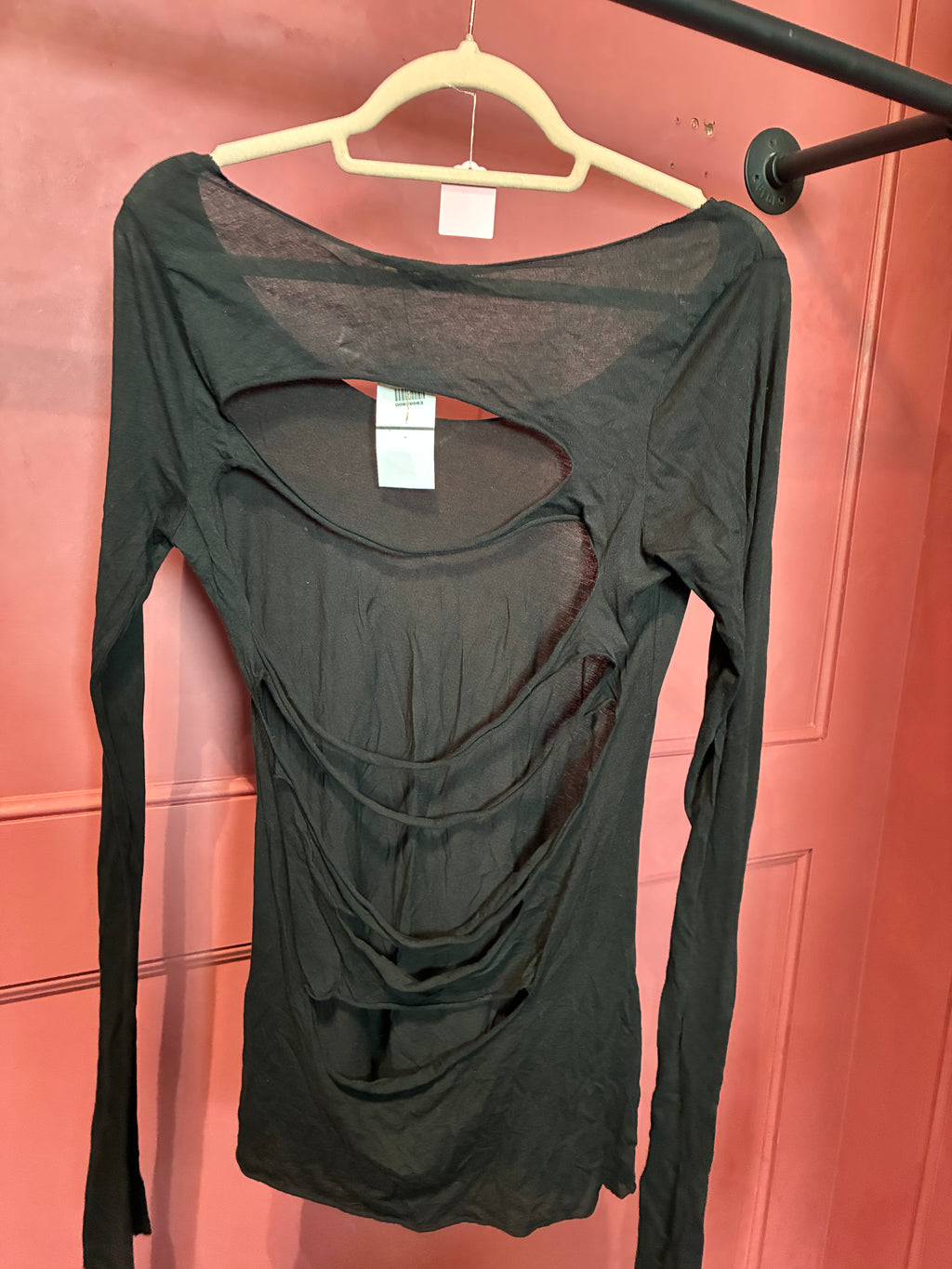 Vintage M. Fredric Black Cutout Long Sleeve Top