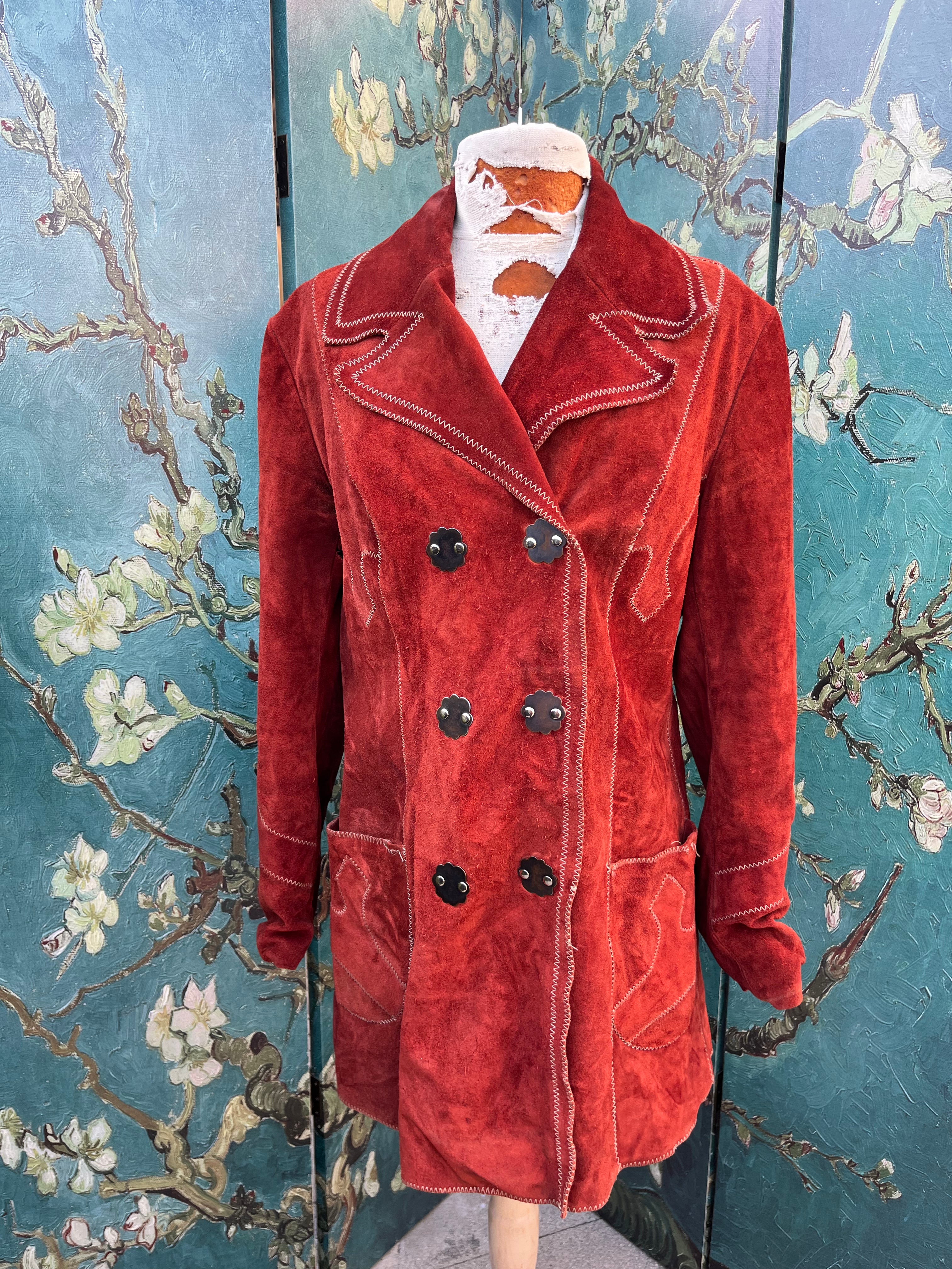 Vintage Suede Orange Coat